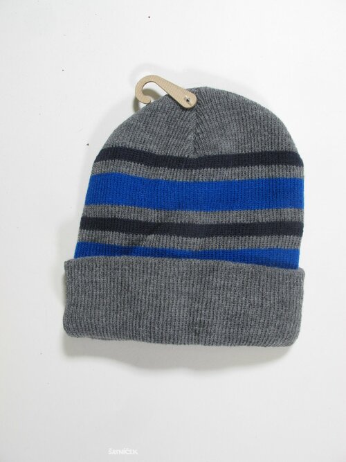 Zimní čepice pro kluky šedo černo modrá outlet