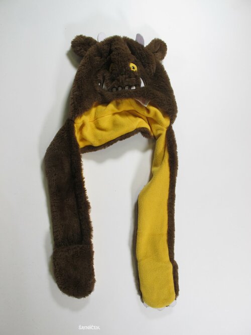 Zimní hnědá čepice pro kluky gruffalo secondhand