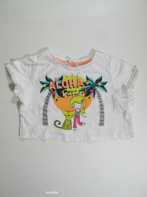 Triko pro holky bílé crop secondhand