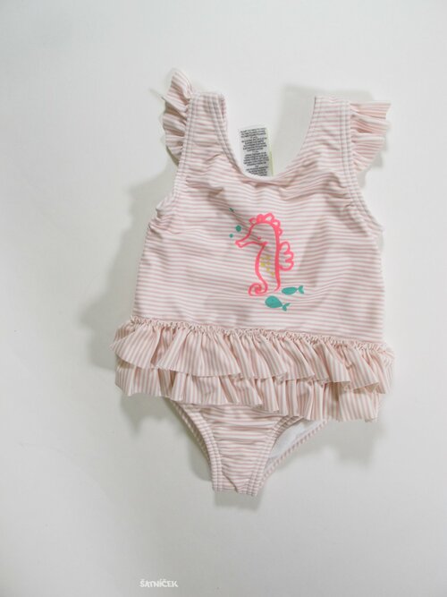 Plavky v celku pro holky s pruhy secondhand