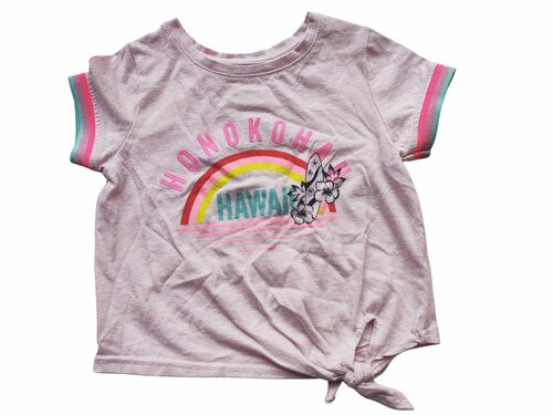 Triko krátké pro holky růžové s nápisem secondhand