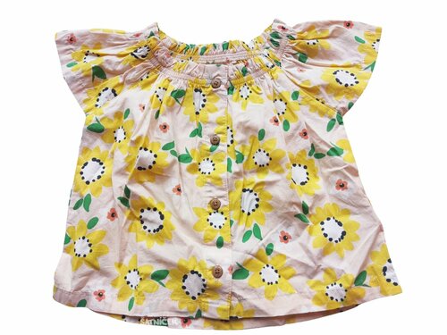 Triko krátké s knoflíky pro holky s kytičkami outlet