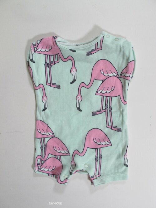 Letní overal s plamenaky pro holky secondahnd