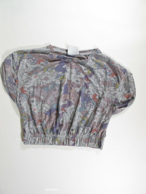 Triko pro holky šedé s pony crop secondahnd