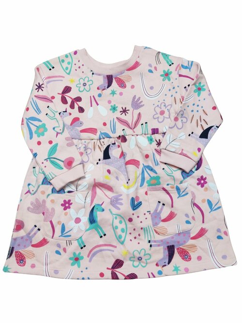 Jarní růžové mikinové šaty s obrázky pro holky outlet Nutmeg