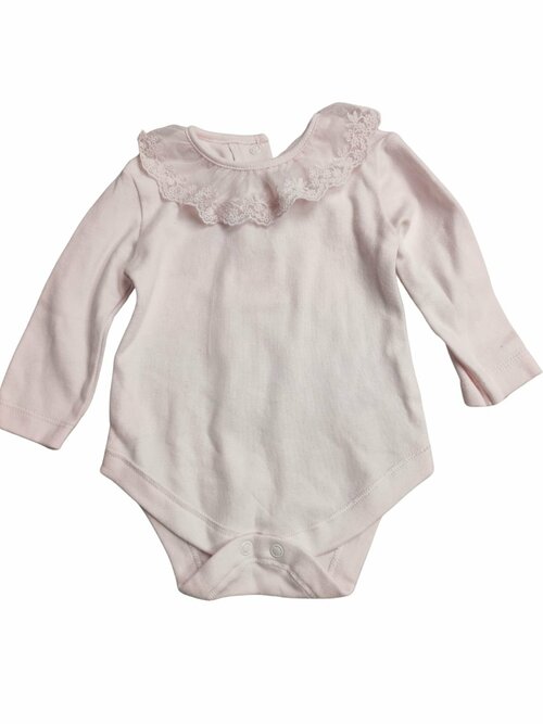 Růžové body s krajkovým límečkem pro holky secondhand Matalan