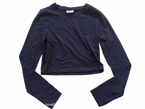 Černý crop top s dlouhým rukávem pro holky secondhand girlswear