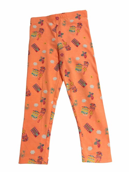 Oranžové kalhoty s obrázky pro holky secondhand Matalan