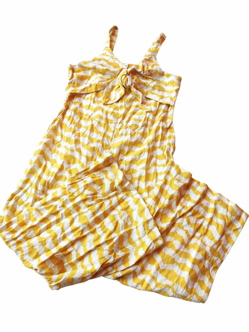 Žlutý strakatý overal pro holky na ramínkách outlet F&F