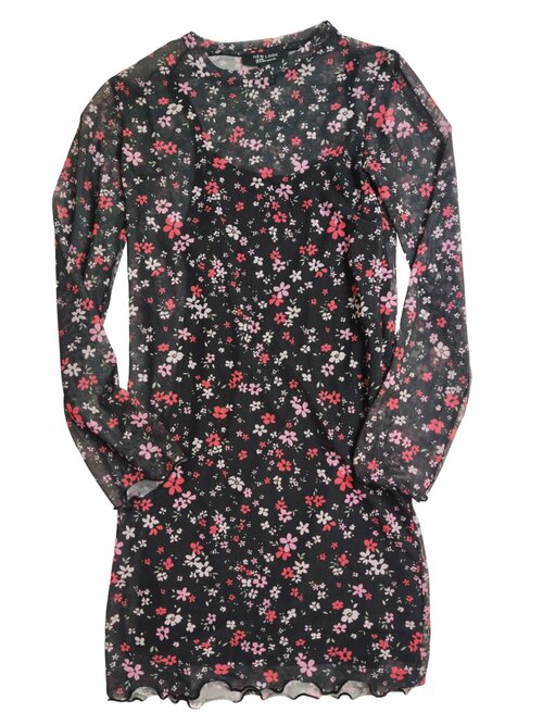 Černé průsvitné šaty s podšitím secondhand New Look