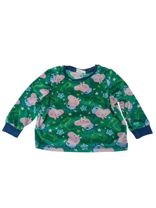 Zelené plyšové triko s dlouhým rukávem Peppa Pig pro kluky secondhand Nutmeg