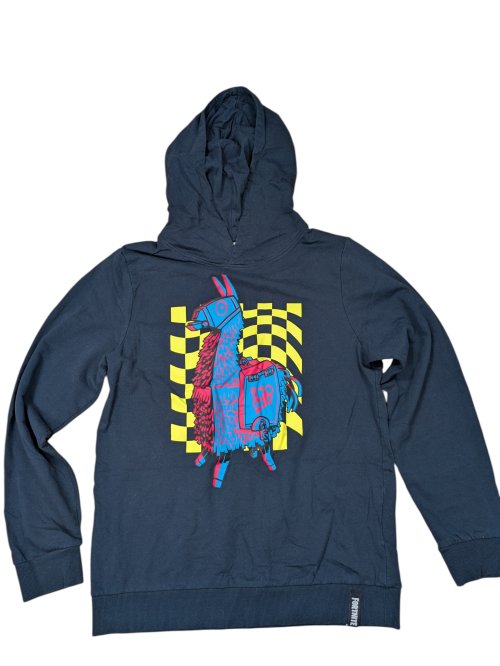 Tmavě modré mikina s potiskem Fortnite secondhand -