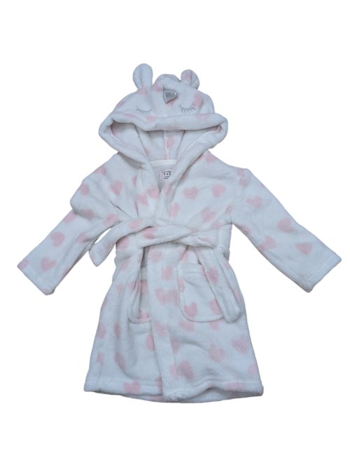 Bílý župan s růžovými puntíky pro holky secondhand Rebel-primark