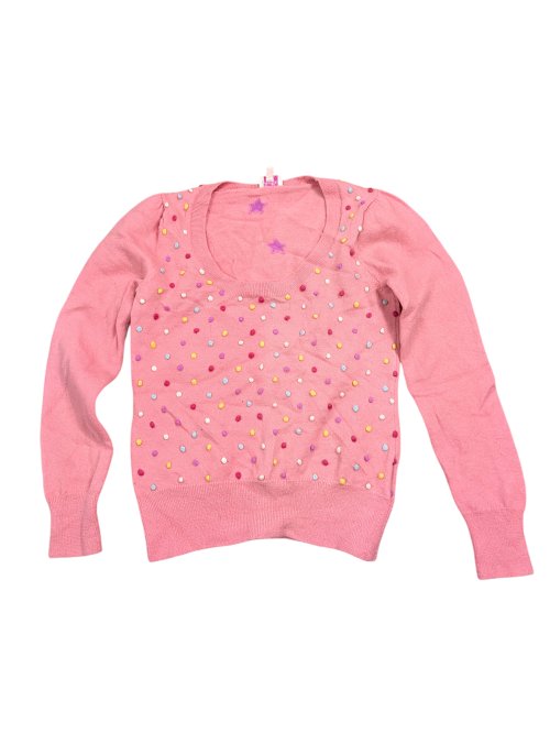 Růžový svetr s balbulkami pro holky secondhand -