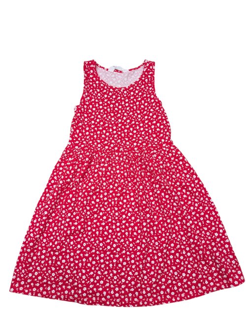 Červené šaty s květinami secondhand H&M