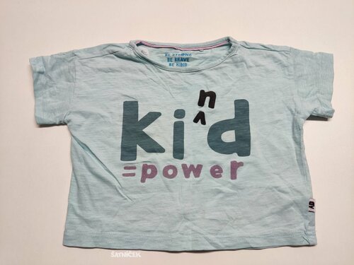 Světle modré triko s nápisem pro holky secondhand