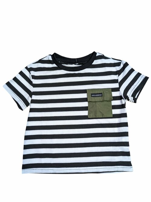 Pruhované triko s kapsičkou pro kluky secondhand Shein