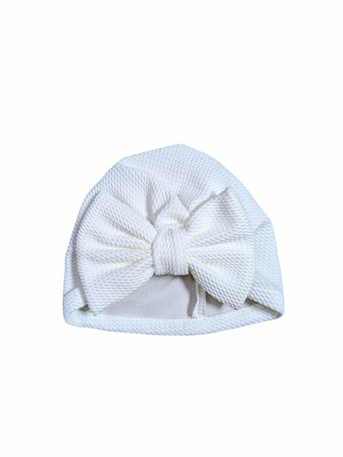 Jarní bílá čepička s mašličkou pro holky secondhand 