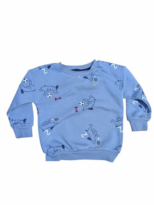 Modrá mikina s obrázky bez kapuce pro kluky secondhand Primark