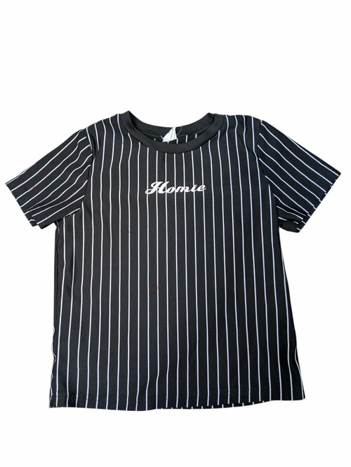 Černo bílé triko s pruhy pro holky secondhand Shein