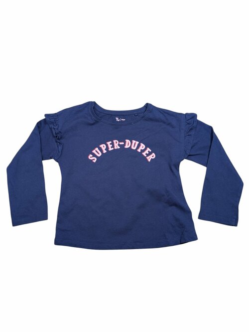 Tmavě modré triko s volánky pro holky secondhand TU