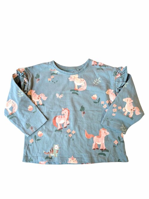 tyrkysová mikina s poníky pro holky secondhand Next