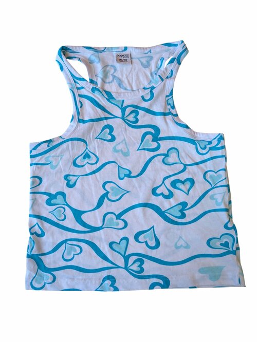 bílé tílko s modrými srdíčky pro holky secondhand Pageone