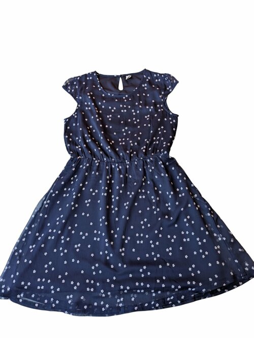 tmavě modré šaty s květinami pro holky secondhand Yigga