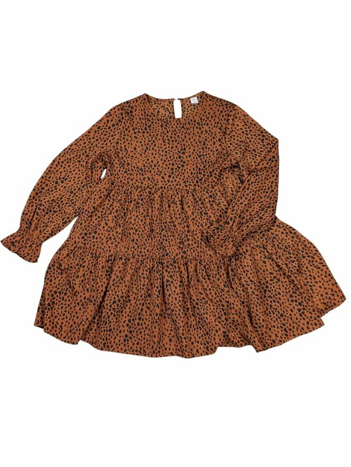 Tmavě oranžové šaty se vzorem pro holky secondhand Shein