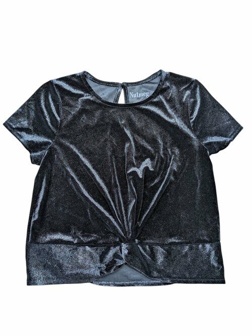 Černé semišové triko pro holky secondhand Nutmeg