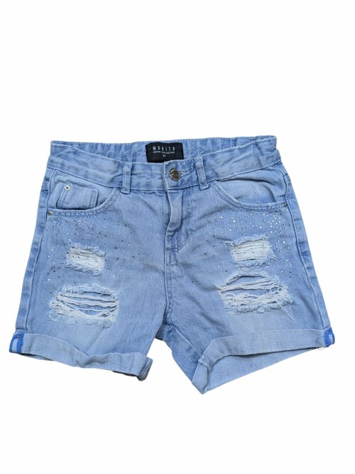 Džínové kraťasy děrované pro holky secondhand Mohito