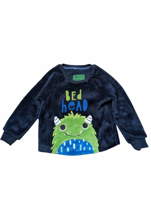 Huňatá mikina tmavá s obrázkem pro kluky secondhand TU