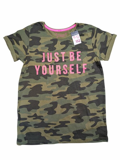 Maskáčové triko s nápisem pro holky outlet Primark