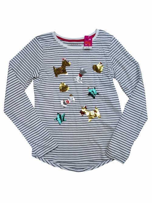 Pruhované triko s vánoční tématikou pro holky outlet Nutmeg