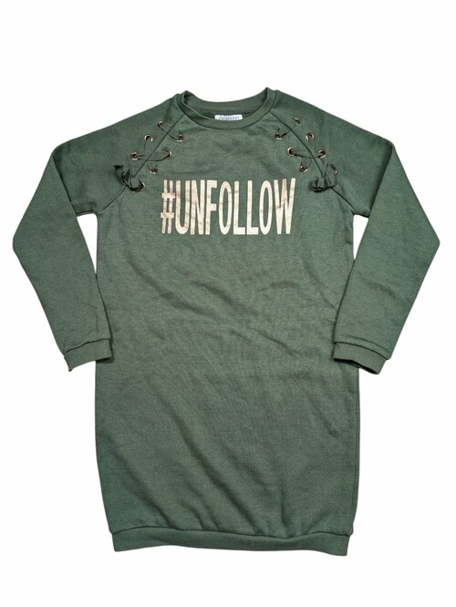 Tmavě zelené mikinové šaty pro holky secondhand Primark