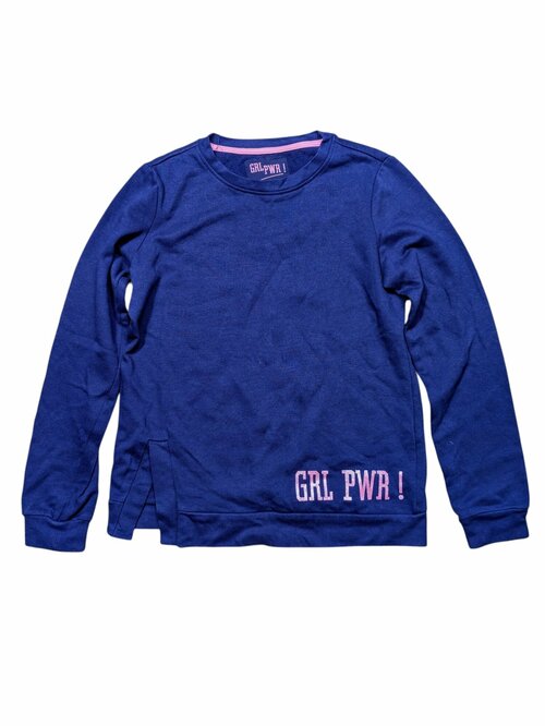 Slabá modrá mikina s nápisem pro holky secondhand Poco Piano