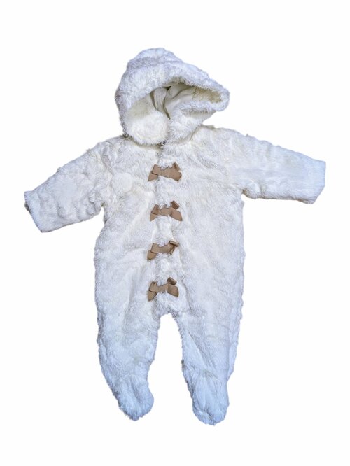 Bílá zimní kombinéza chlupatá pro holky secondhand mamas&papas