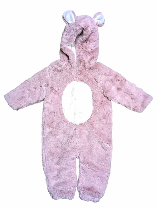 Růžový zateplený overal chlupatý pro holky secondhand Next