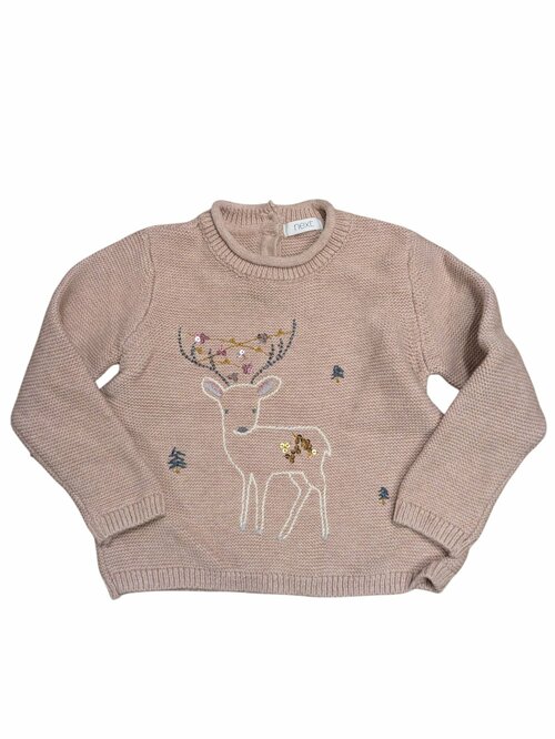 Růžový svetr s obrázkem pro holky secondhand Next