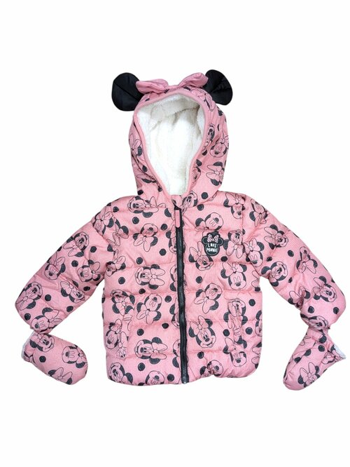 Růžová zimní bunda žáhaná pro holky secondhand Disney