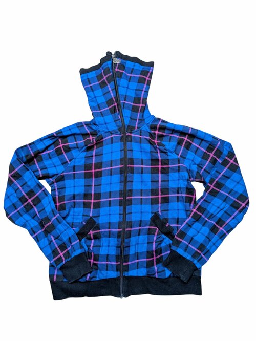 Modrá mikina kostkovaná pro holky secondhand CrashOne
