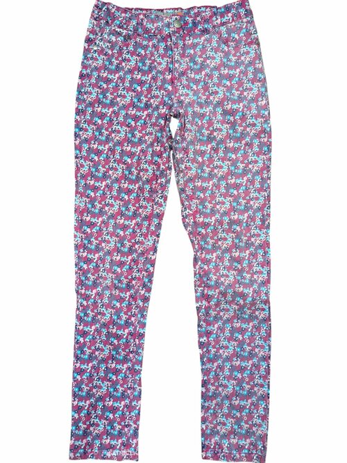 Růžové džíny se vzorem pro holky secondhand Intelligent Store