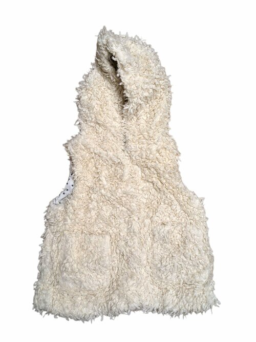 Světlá chlupatá vesta pro holky secondhand F&F