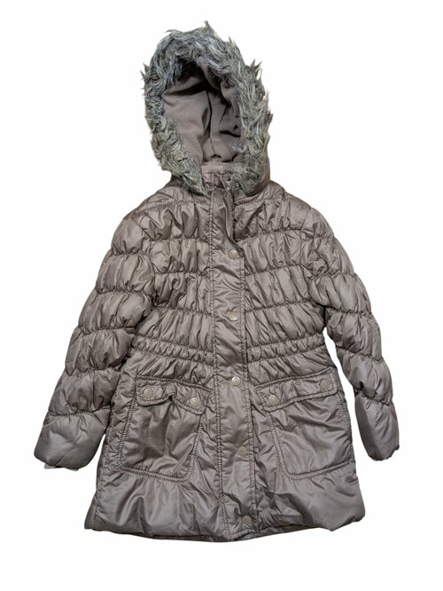 Šedá zimní bunda s kožichem pro holky secondhand Next