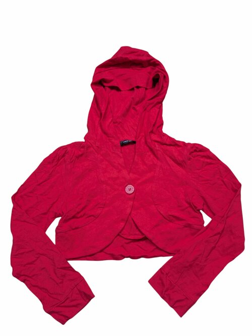 Červená crop mikina s kapucí pro holky secondhand George