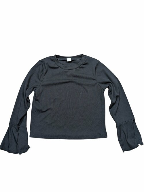 Černé žebrované triko elastické pro holky secondhand 