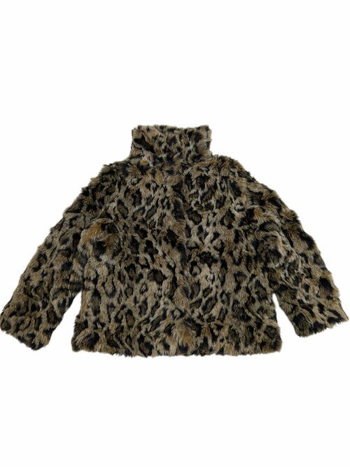 Vzorovaný chlupatý kabát pro holky secondhand H&M