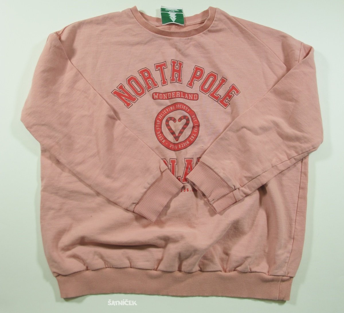 Růžová mikina s nápisy pro holky secondhnd