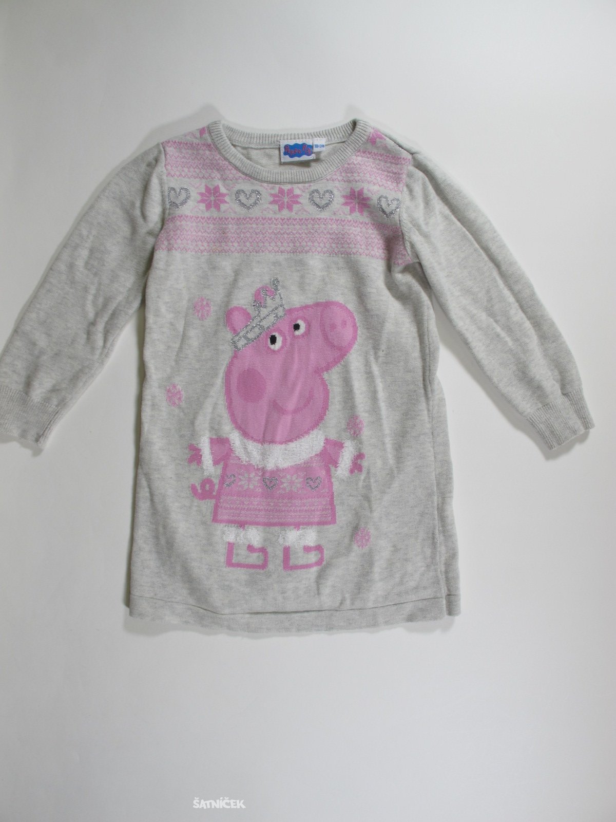 Svetýrkové šaty dl rukáv šedé secondhand