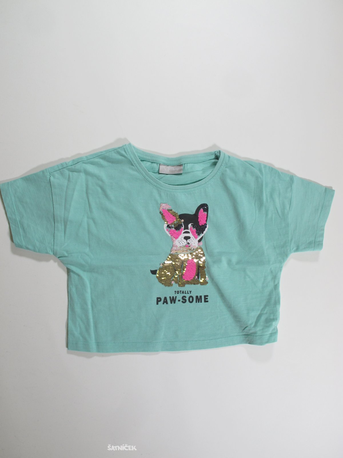 Triko zelenkavé crop  pro holky secondhand